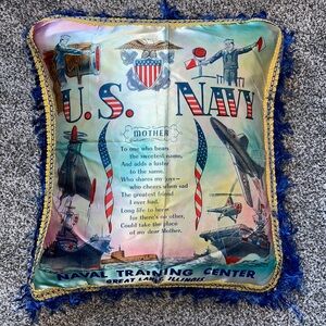 Vintage U.S. Navy silk “MOTHER” Pillowcase.  19x17”